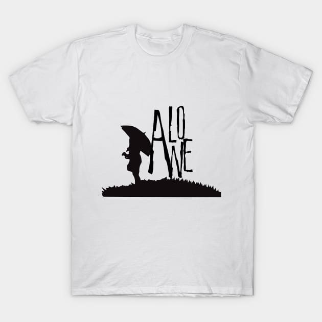 alone girl black t-shirt T-Shirt by anrazee